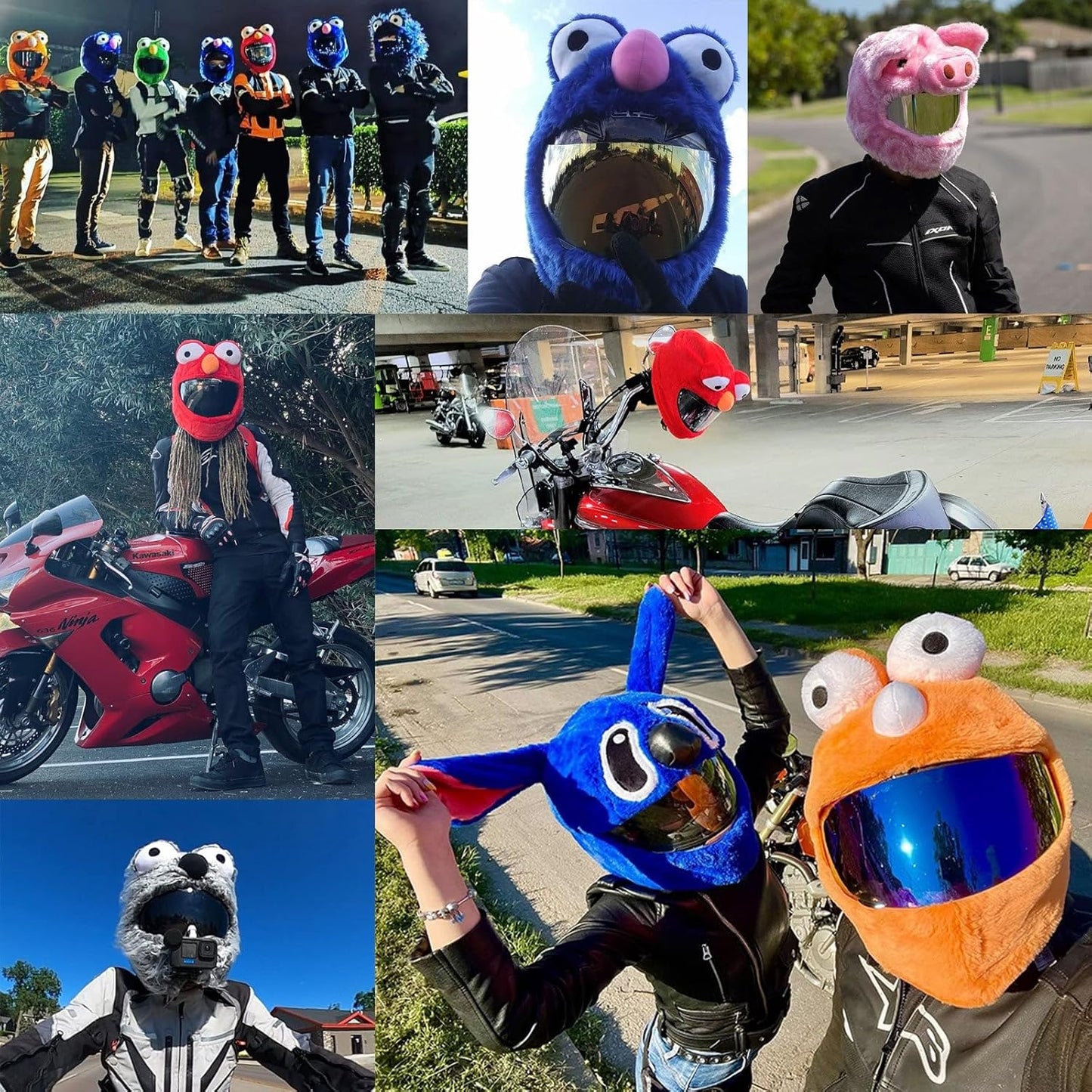 Cute Turkey Motorcycle Helmet Cover Soft Plush Full Face Helmet Sleeve Furry Fun Cartoon Animal Headcover Riding Gear for Motorcycle Personalized Protection Decoration with Keychain