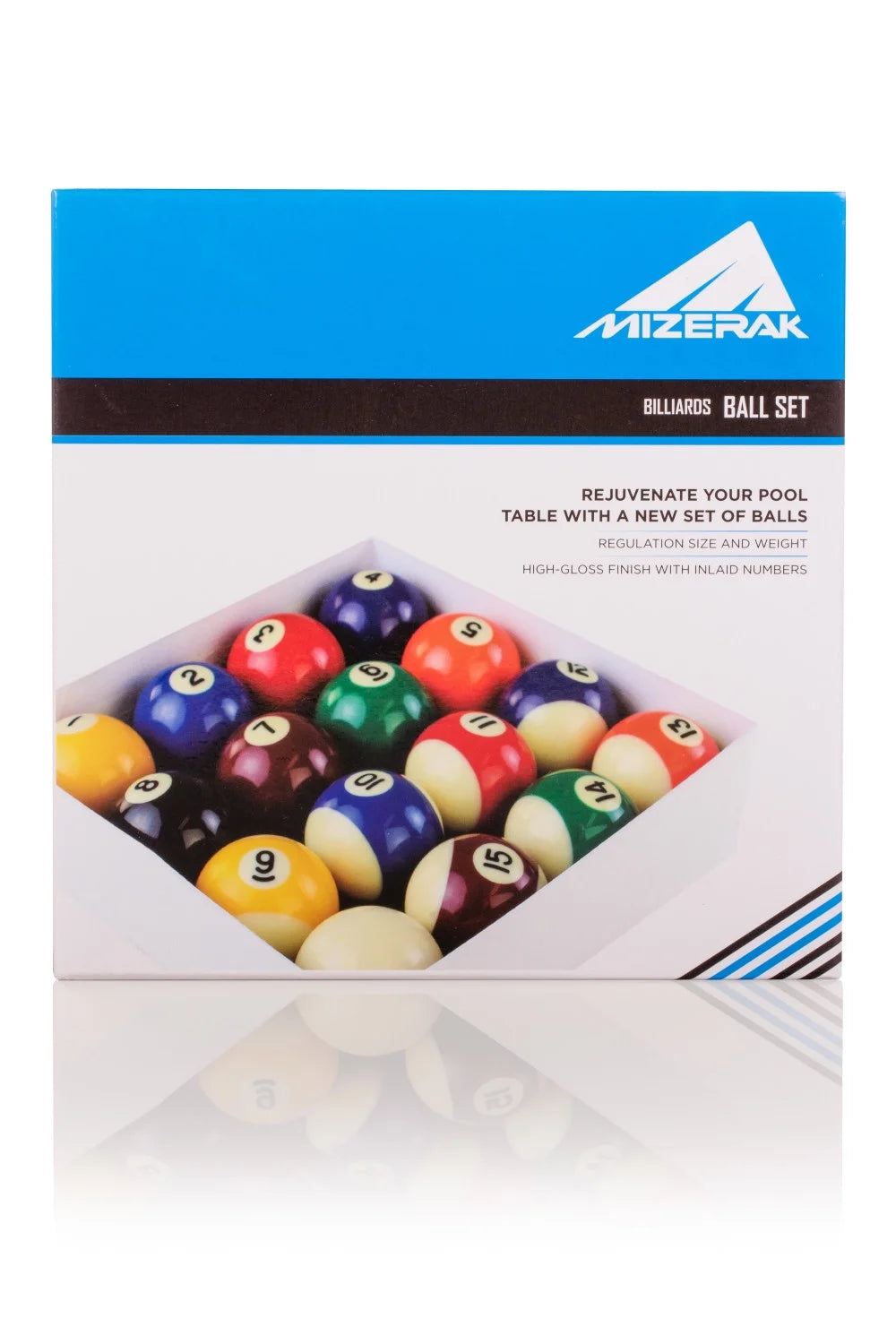 Regulation Size and Weight Deluxe Chip Resistant 15 Billiard Pool Ball and Cue Ball Set