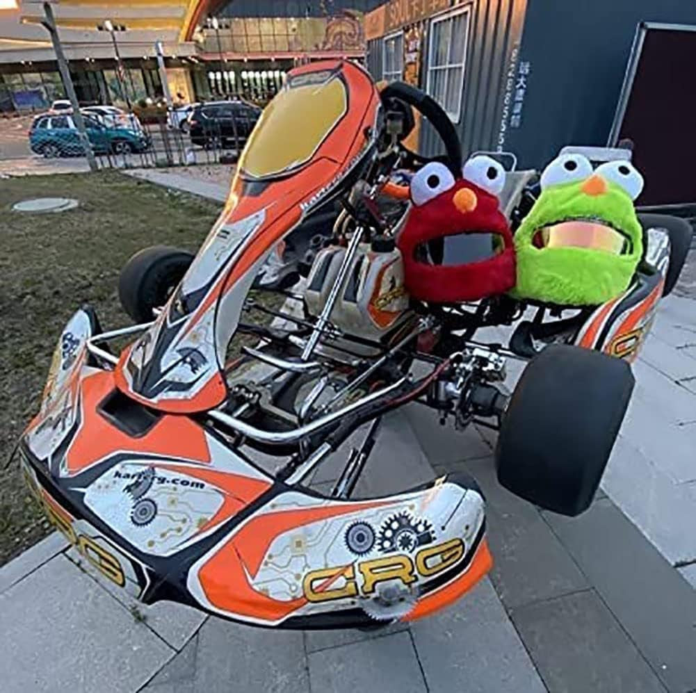 Motorcycle Helmet Cover,Funny Crazy Motorcycle Helmet Cover Dustproof Decorative Cover Cartoon Plush Full Face Helmet Protective Cover Fun Riding Gear an Accessories,6