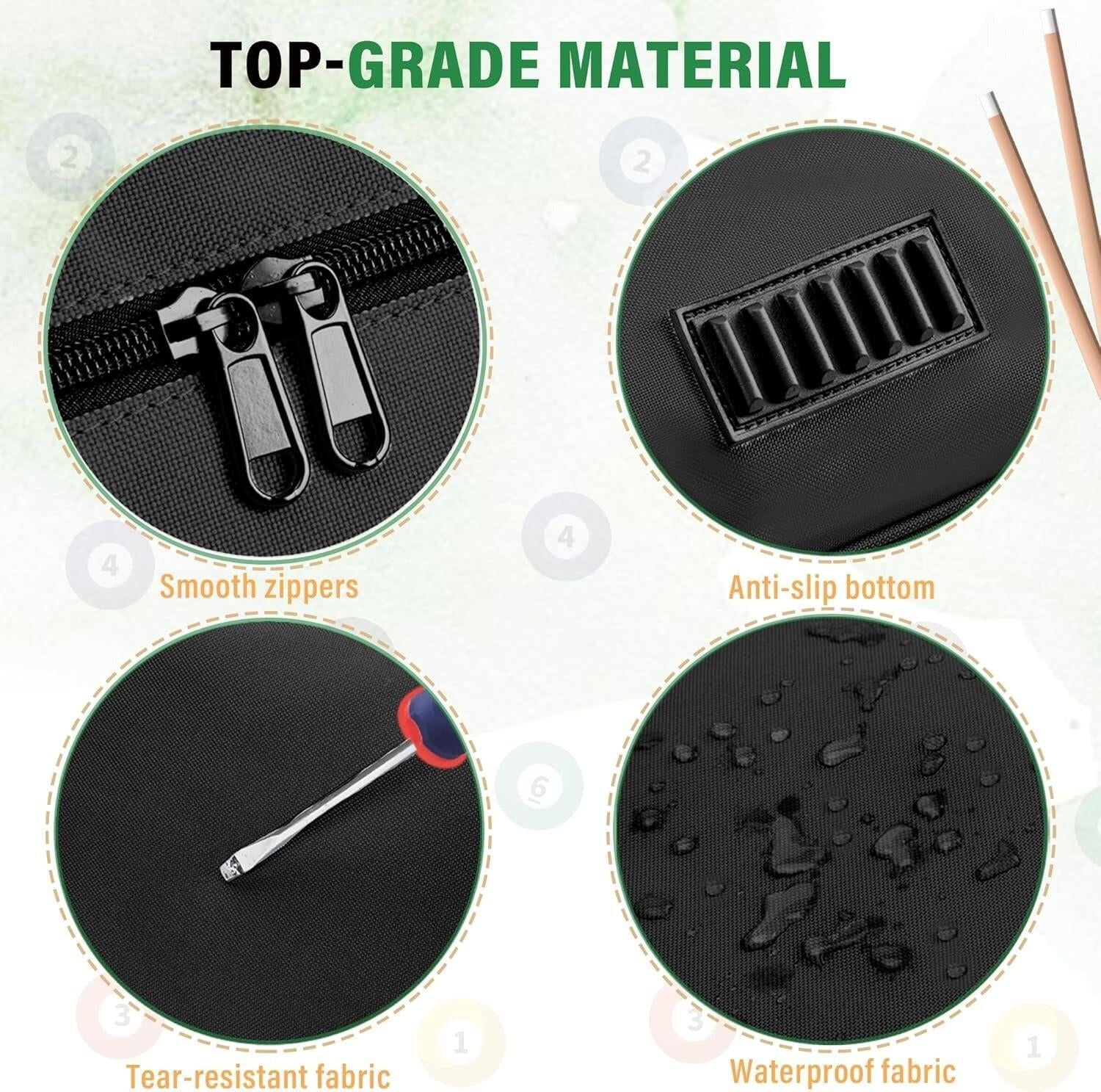 Pool Cue Case 4X4 Pool Stick Case with Multiple Pockets Holds 4 Butts 4 Shafts