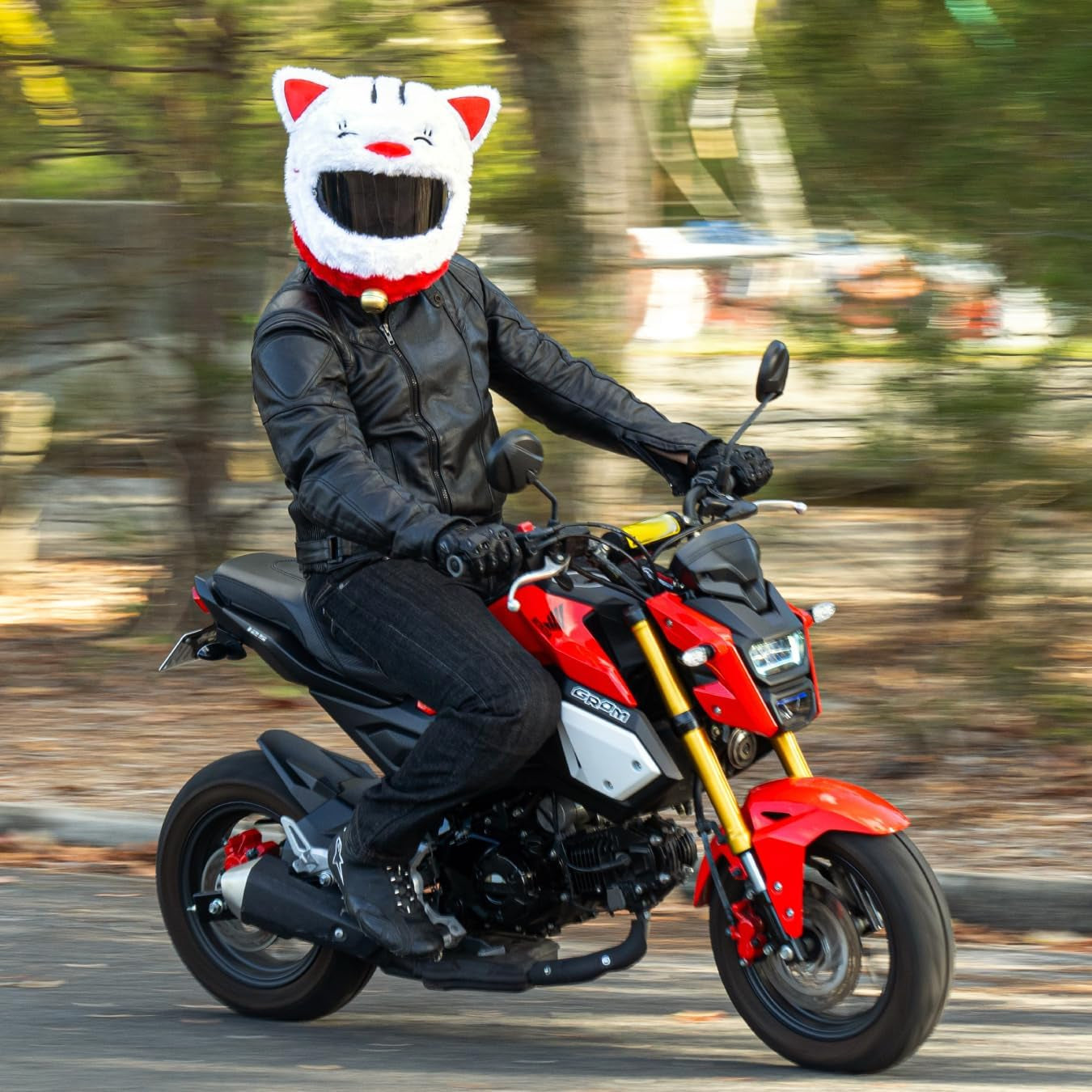 Helmet Cover for Motorcycle Helmet, Fun Rides and Gifts (Cover Only. Helmet Not Included) - Lucky Cat