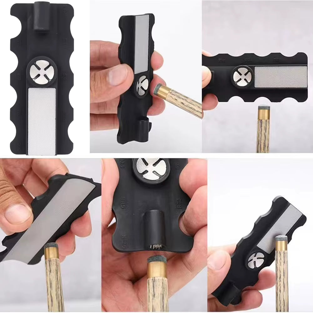 9 in 1 Billiard Cue Tip Grinding Tool Billiards Cue Tip Corrector Tool Billiards Cue Repair Tool Arc Polisher Rod Repair Tool