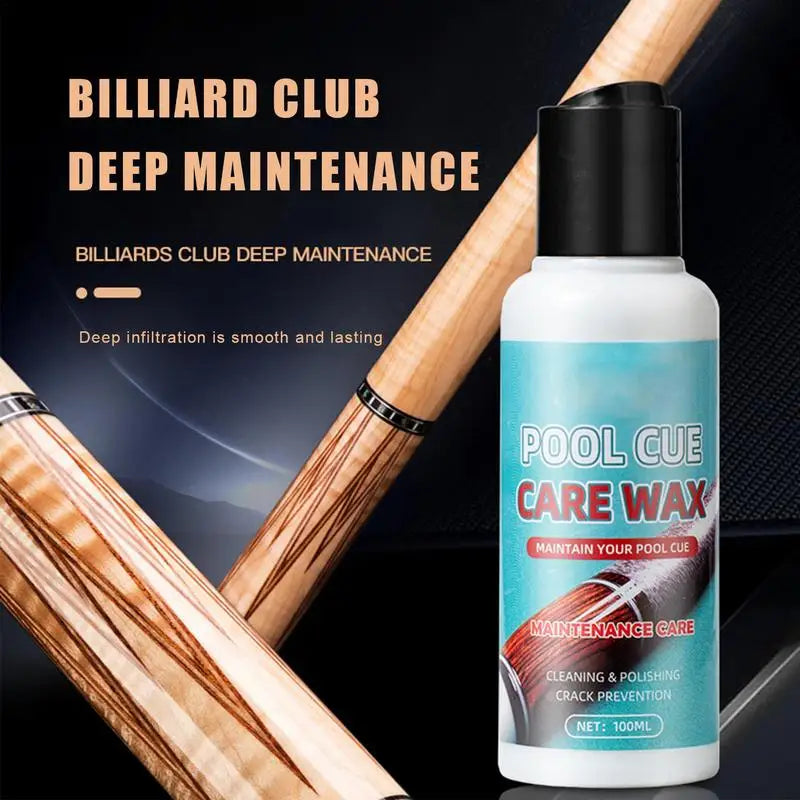 Pool Stick Shaft Wax Billiards Cue Cleaner Wood Polishing Oil 100Ml Long-Lasting Deep Moisturizing Billiards Accessories Pool