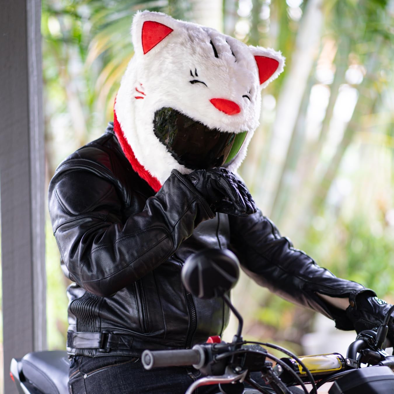 Helmet Cover for Motorcycle Helmet, Fun Rides and Gifts (Cover Only. Helmet Not Included) - Lucky Cat