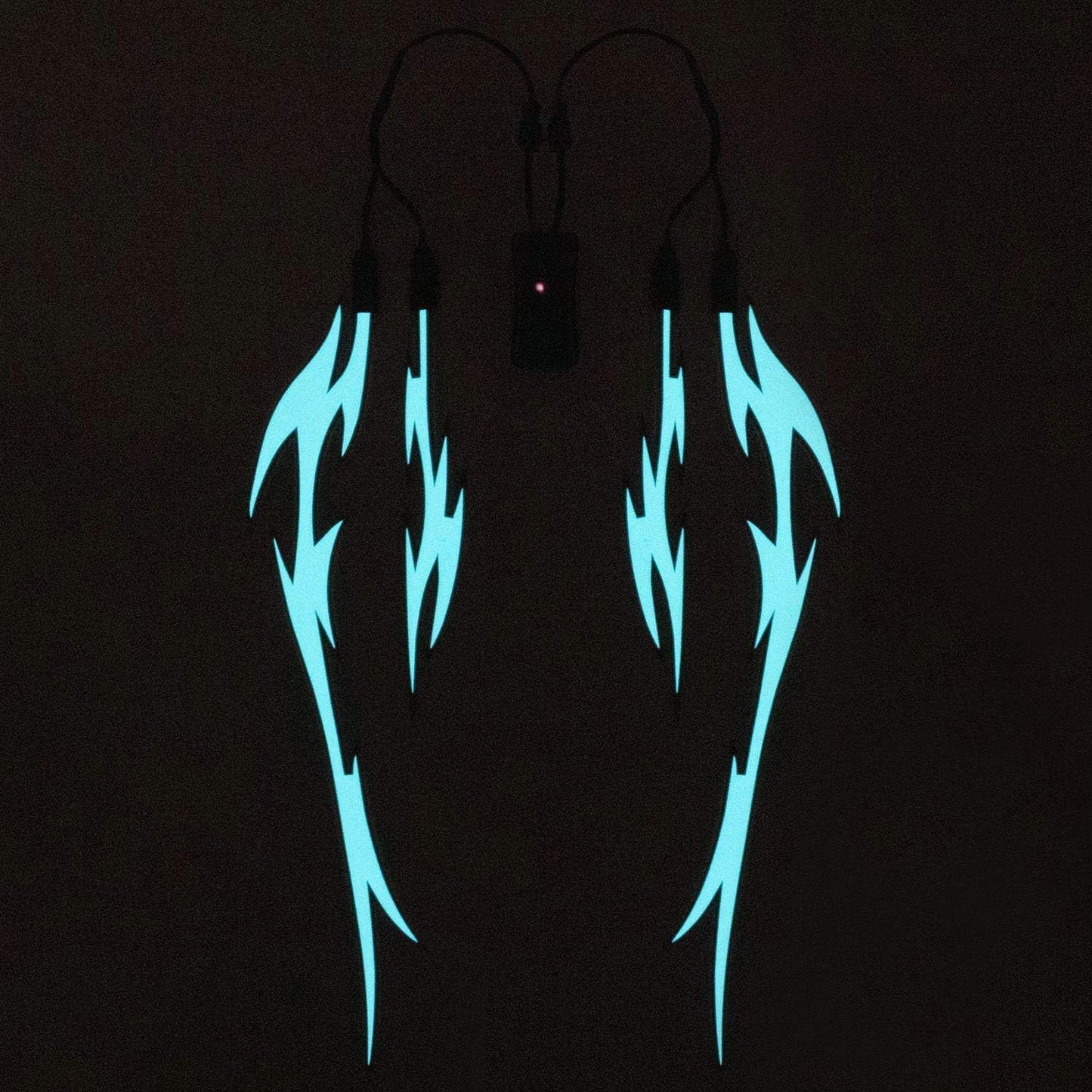 Unique Flame Shape 4PCS Rechargeable Motorcycle Helmet Light, Night Riding Signal Helmet EL Light, 3 Mode Led Helmet Light Strip Decoration Kit for Motorcycle(Rechargeable Powered，Ice Blue)