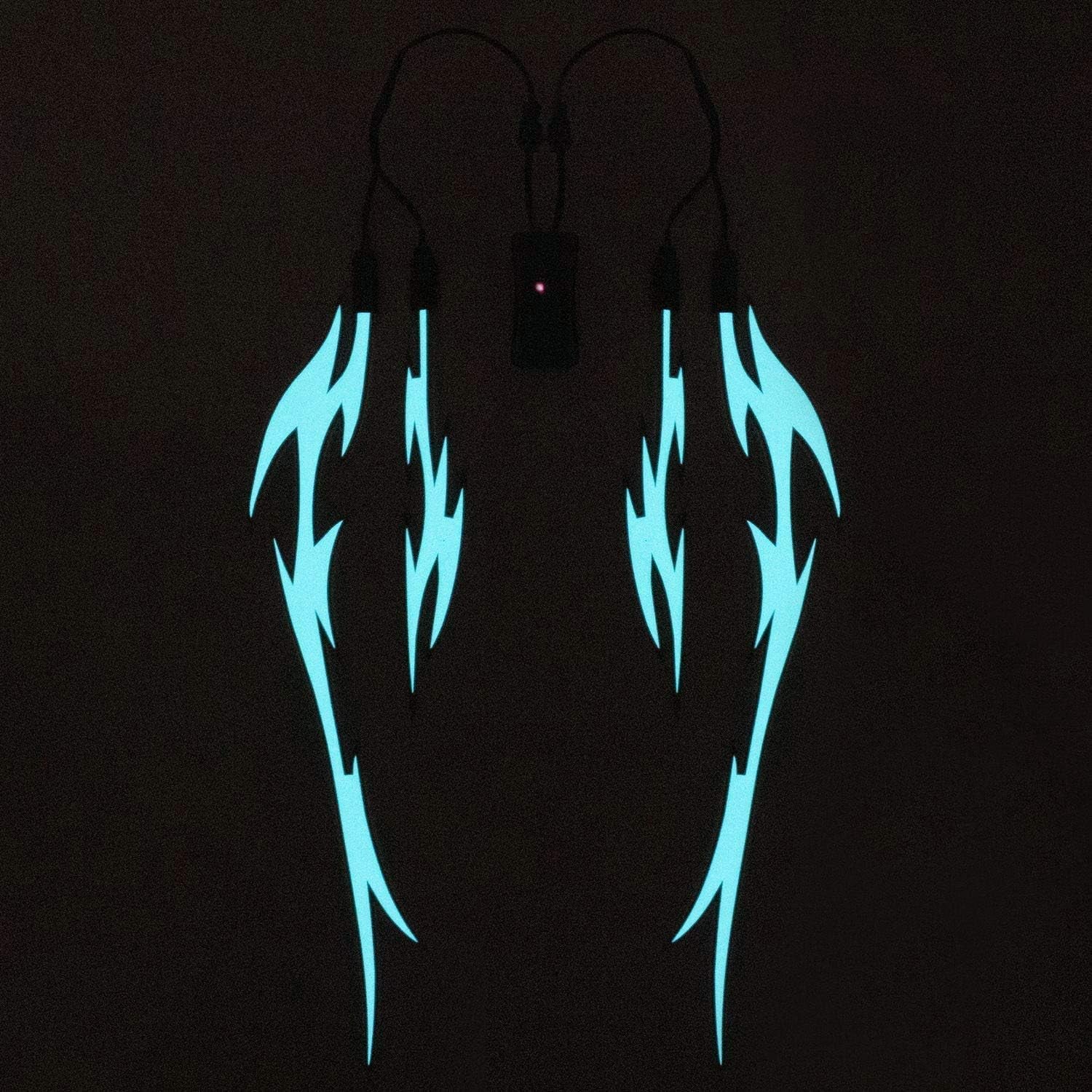 Unique Flame Shape 4PCS Rechargeable Motorcycle Helmet Light, Night Riding Signal Helmet EL Light, 3 Mode Led Helmet Light Strip Decoration Kit for Motorcycle(Rechargeable Powered，Ice Blue)