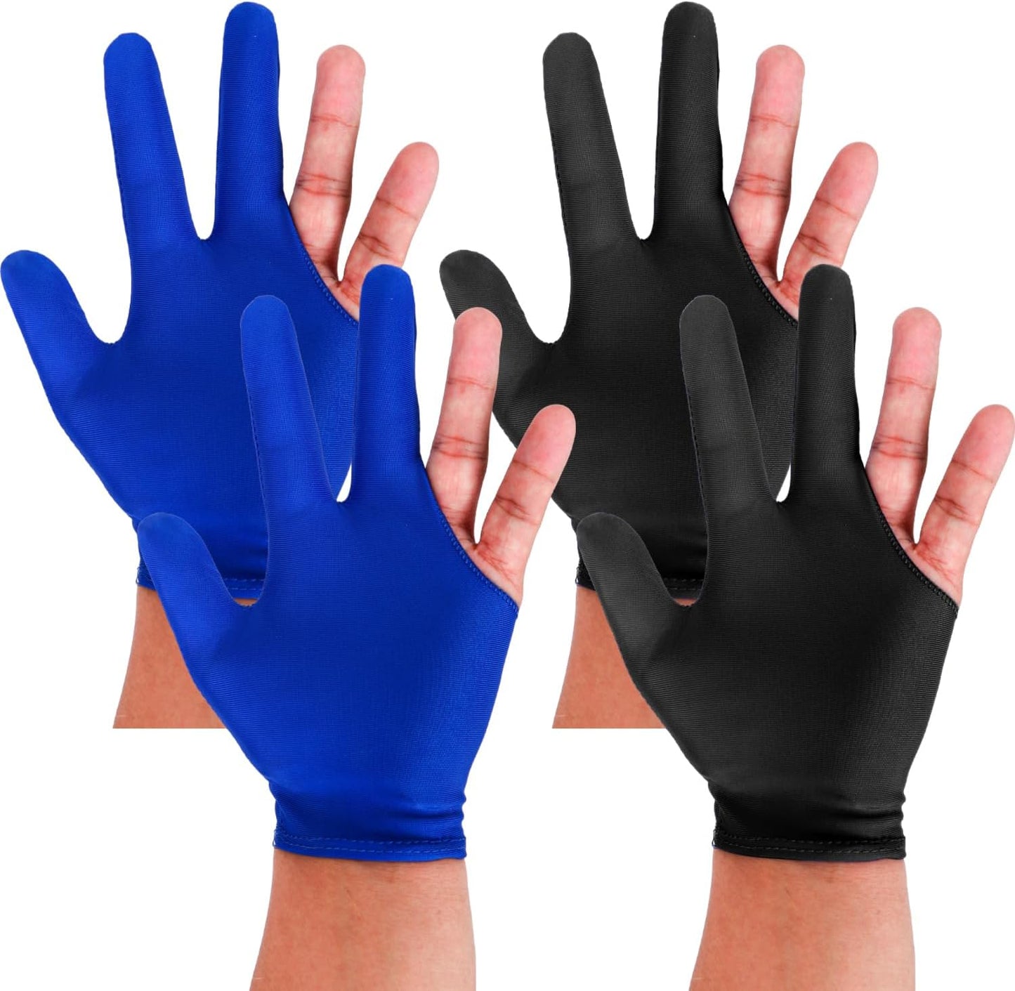 Billiards Glove 2 Pcs Three Finger Pool Glove Universal Cue Sports Gloves Breath