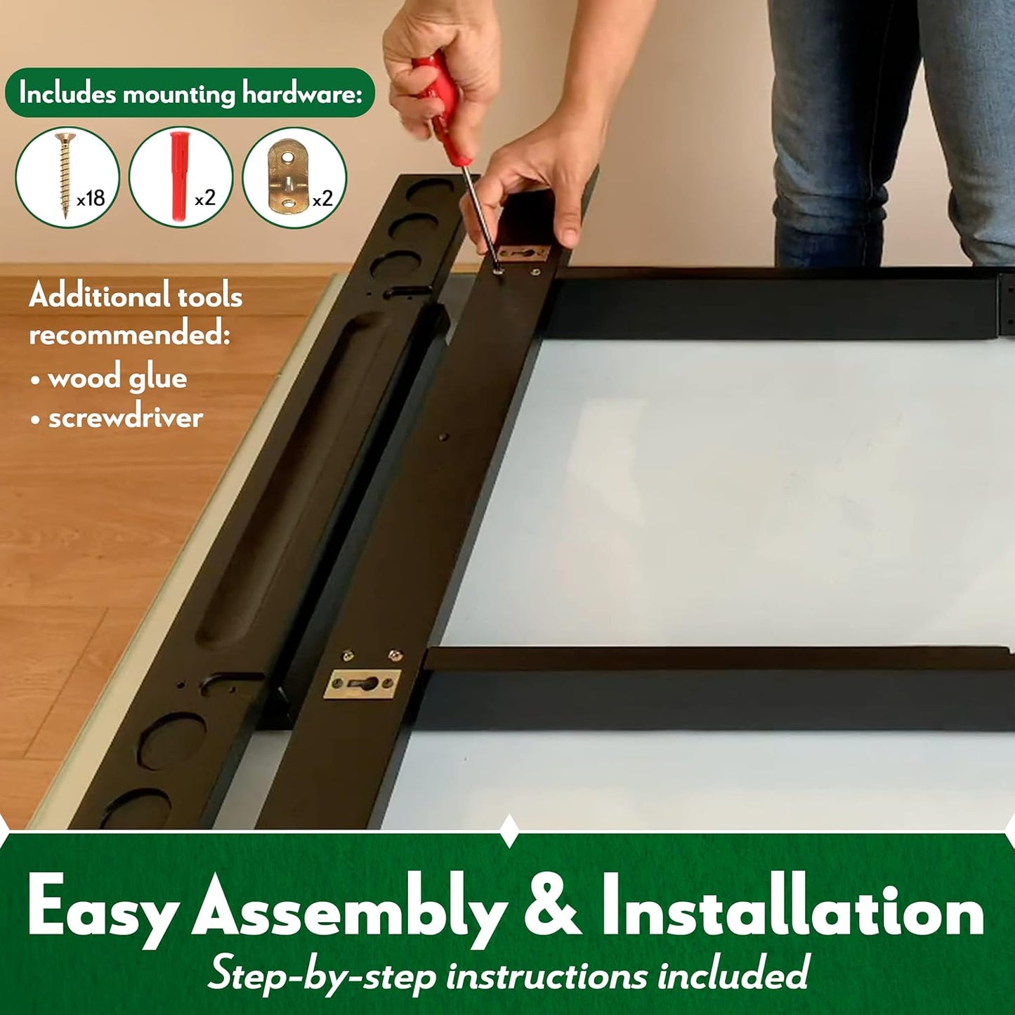 Pool Cue Rack - Billiard Pool Stick and Ball Holder Only - 100% Wood Wall Mount Holds 6 Cues and 16 Balls - Pool Table Accessories, Mahogany