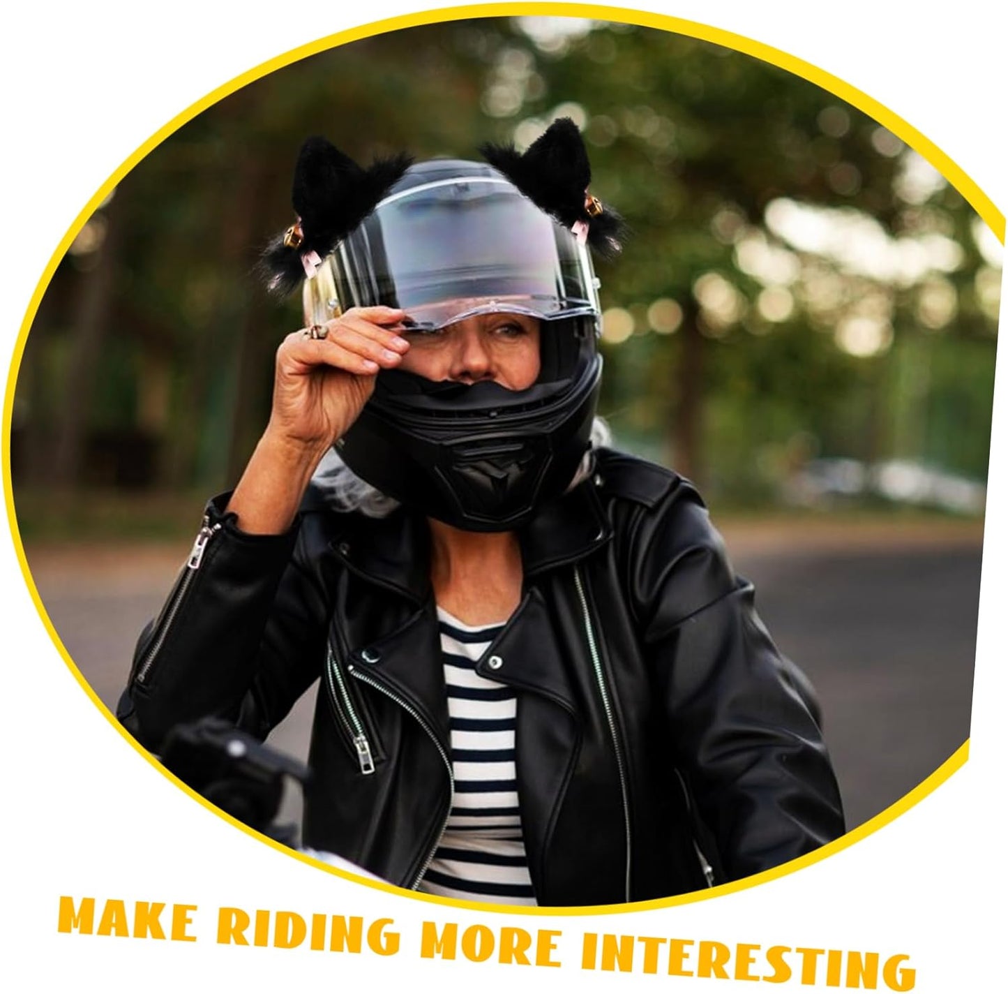 Cute Helmet Decorations Plush Ears for Motorcycle Helmets Accessories Women Motorcycle Decor