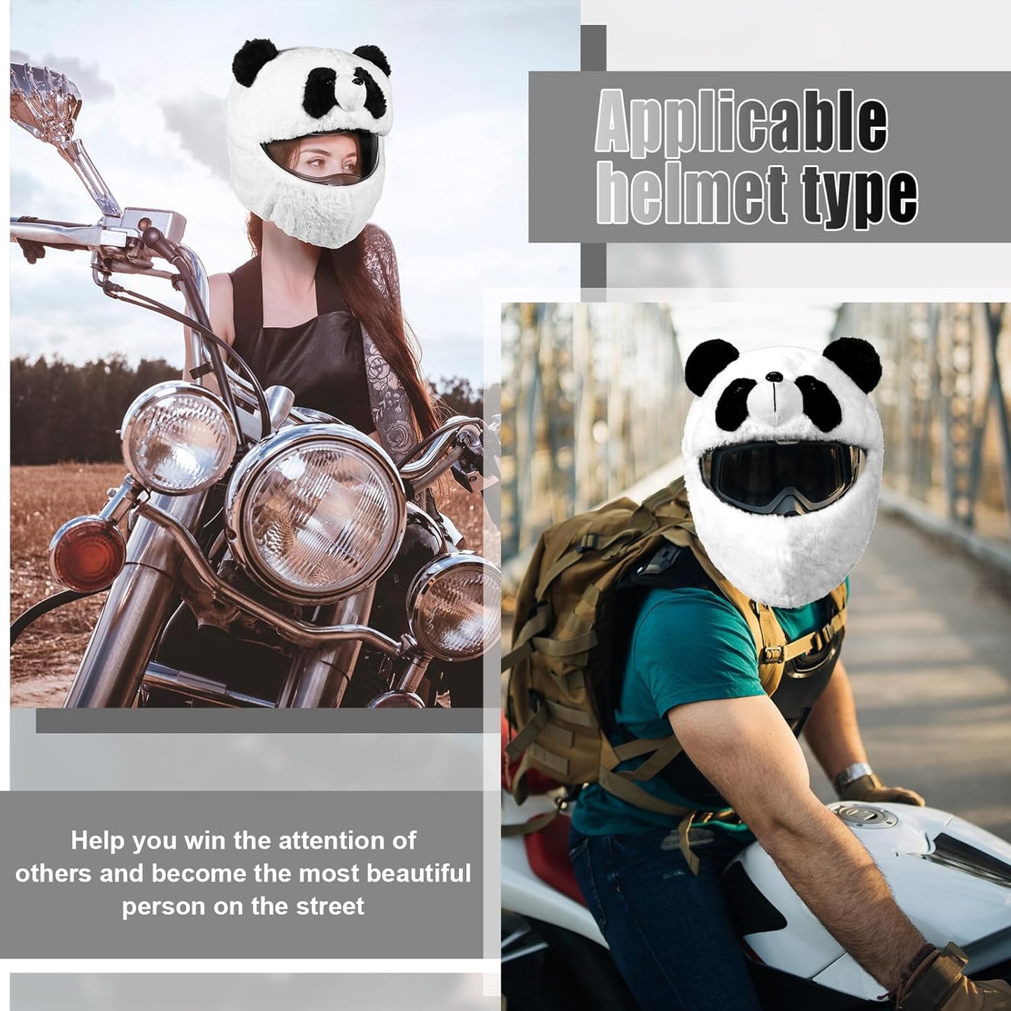 Motorcycle Helmet Cover Cute Animal Cover Funny Decoration Dust Cap for Rides Gif (Helmet Not Included)