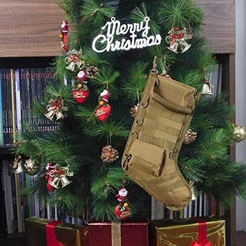 Tactical Christmas Stocking with MOLLE Gear Webbing (1 Pack Red)