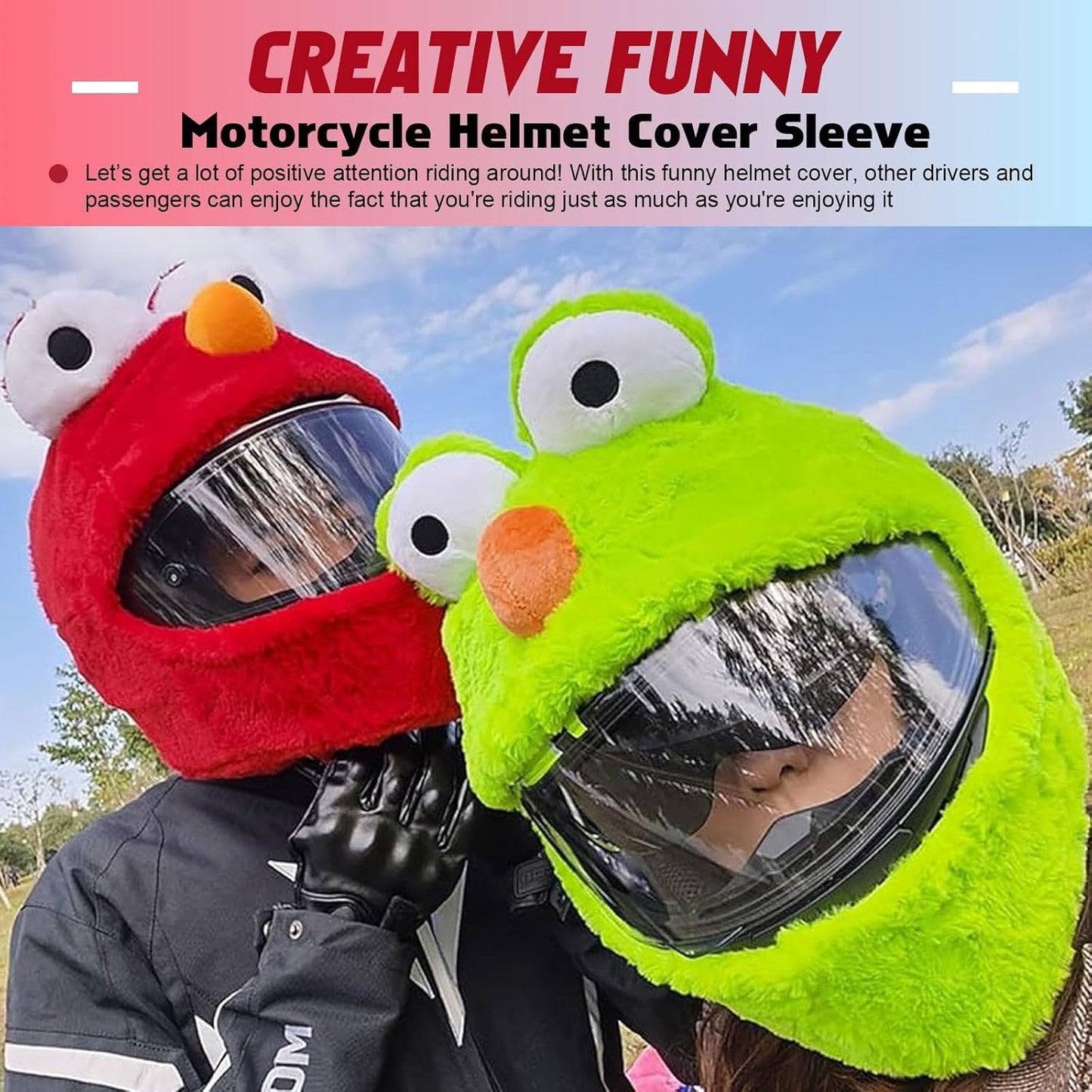 Cute Turkey Motorcycle Helmet Cover Soft Plush Full Face Helmet Sleeve Furry Fun Cartoon Animal Headcover Riding Gear for Motorcycle Personalized Protection Decoration with Keychain