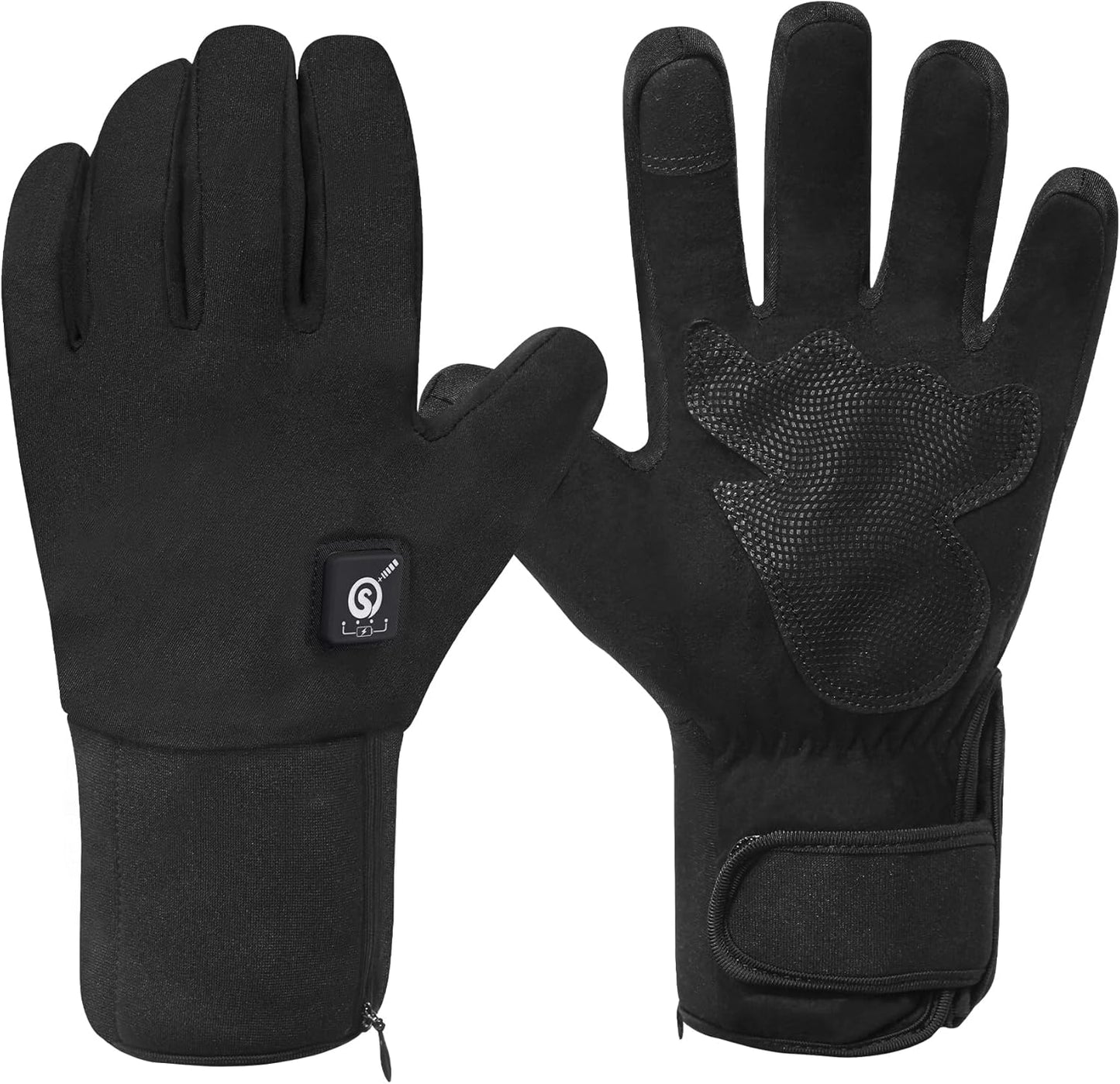 Heated Cycling Biking Gloves, Thin Electric Heated Gloves Men Women 7.4V Rechargeable Battery Cold Weather Motorcycling Working Hiking Camping Running Riding