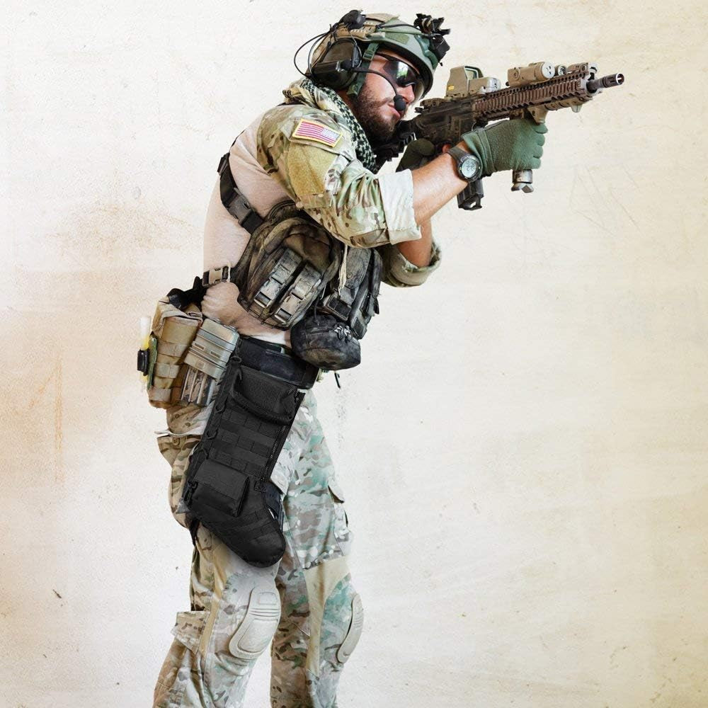 Tactical Christmas Stocking with MOLLE Gear Webbing (1 Pack Red)