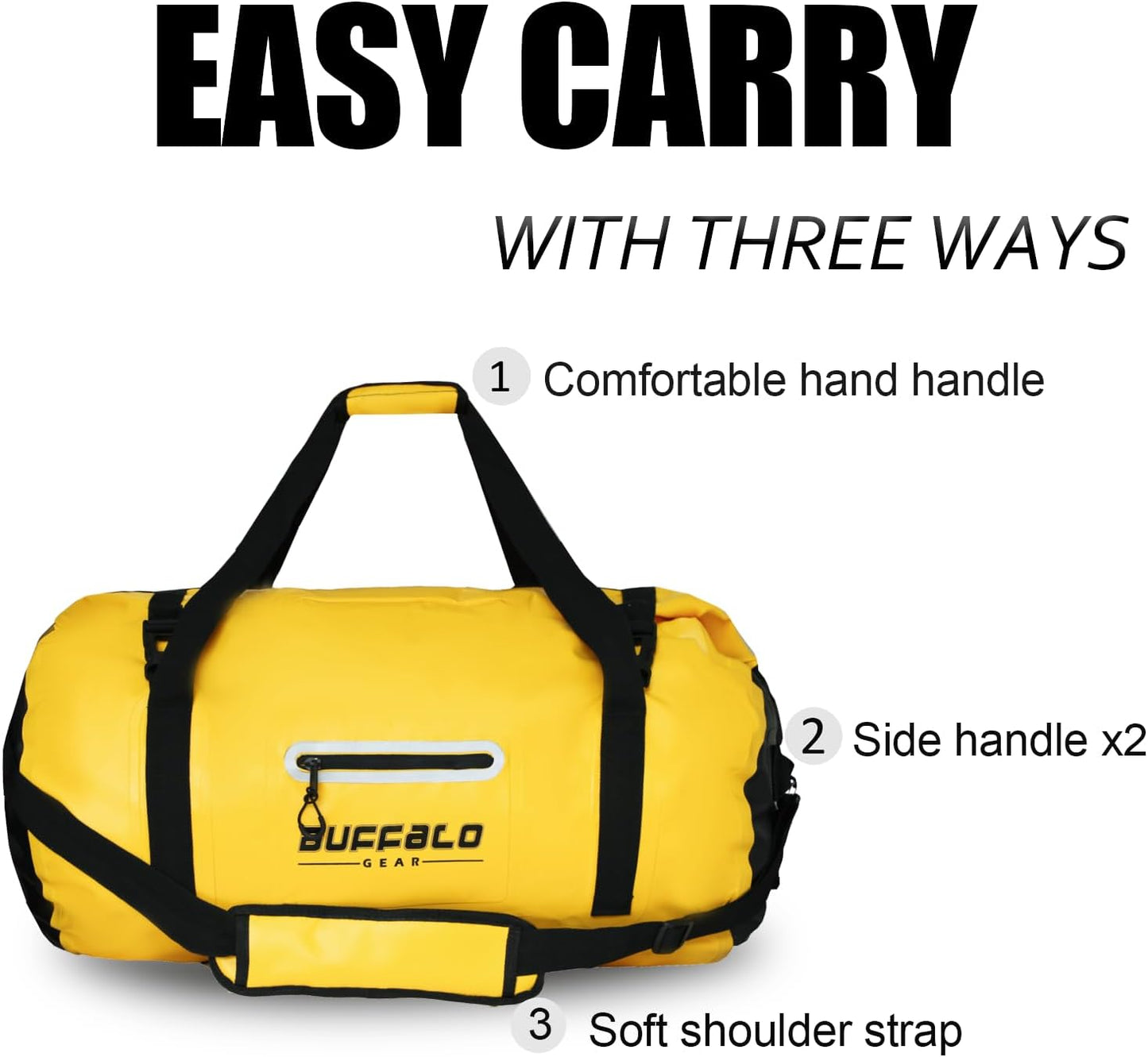 Waterproof Duffle Bag 40L 60L 80L Roll-Top Dry Bag Heavy Duty Waterproof Duffel Travel Bag for Kayaking Rafting Boating Fishing Camping