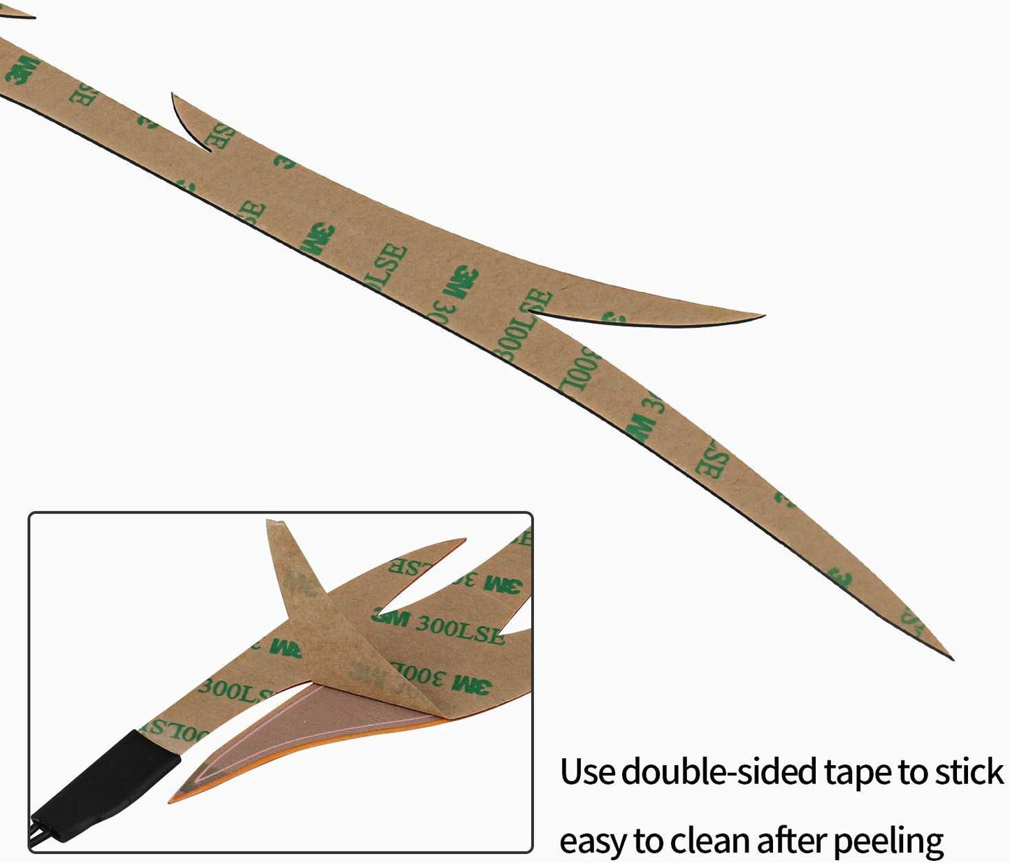 Unique Flame Shape 4PCS Rechargeable Motorcycle Helmet Light, Night Riding Signal Helmet EL Light, 3 Mode Led Helmet Light Strip Decoration Kit for Motorcycle(Rechargeable Powered，Ice Blue)