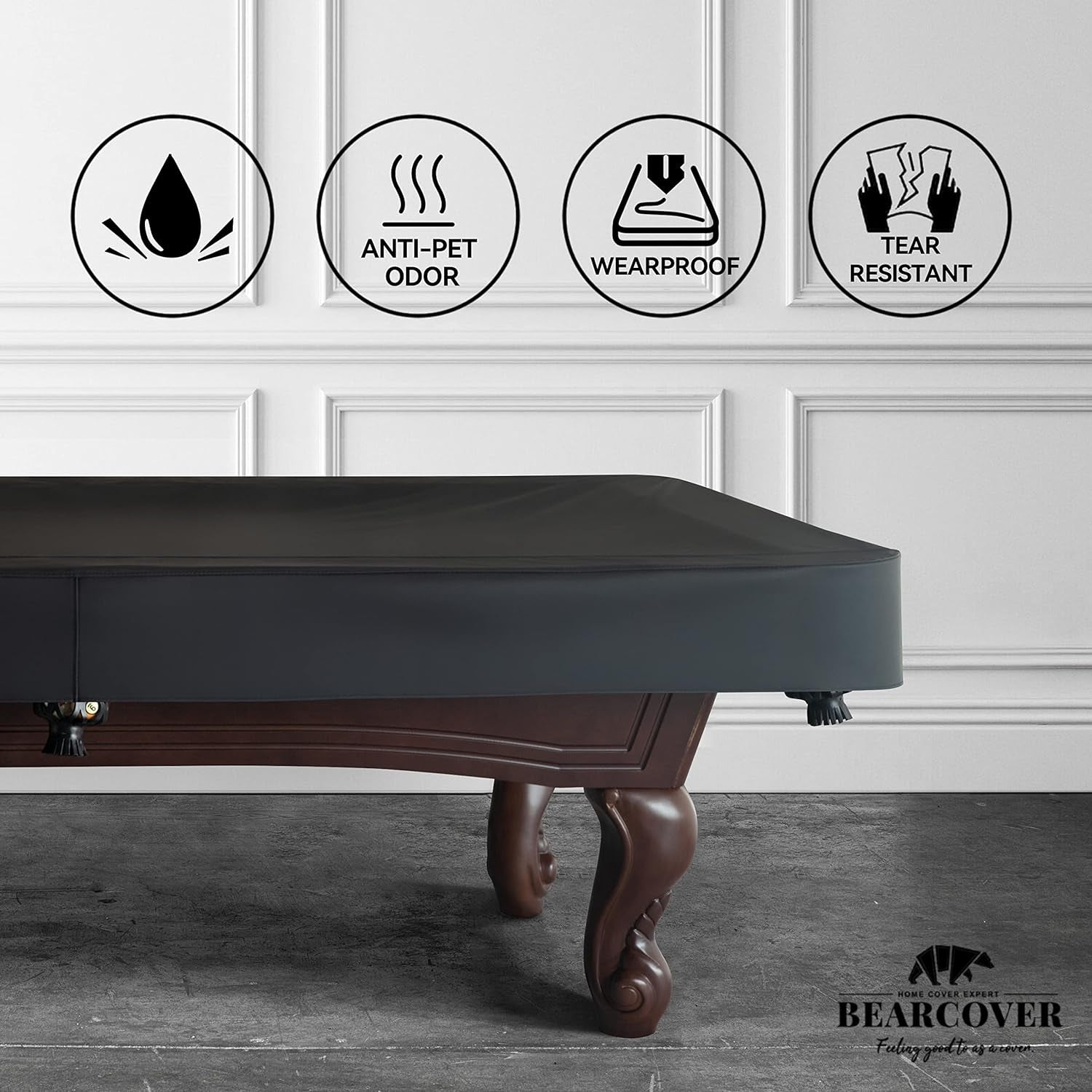 Heavy Duty Leatherette Billiard Pool Table Cover, Waterproof & Tearproof Covers