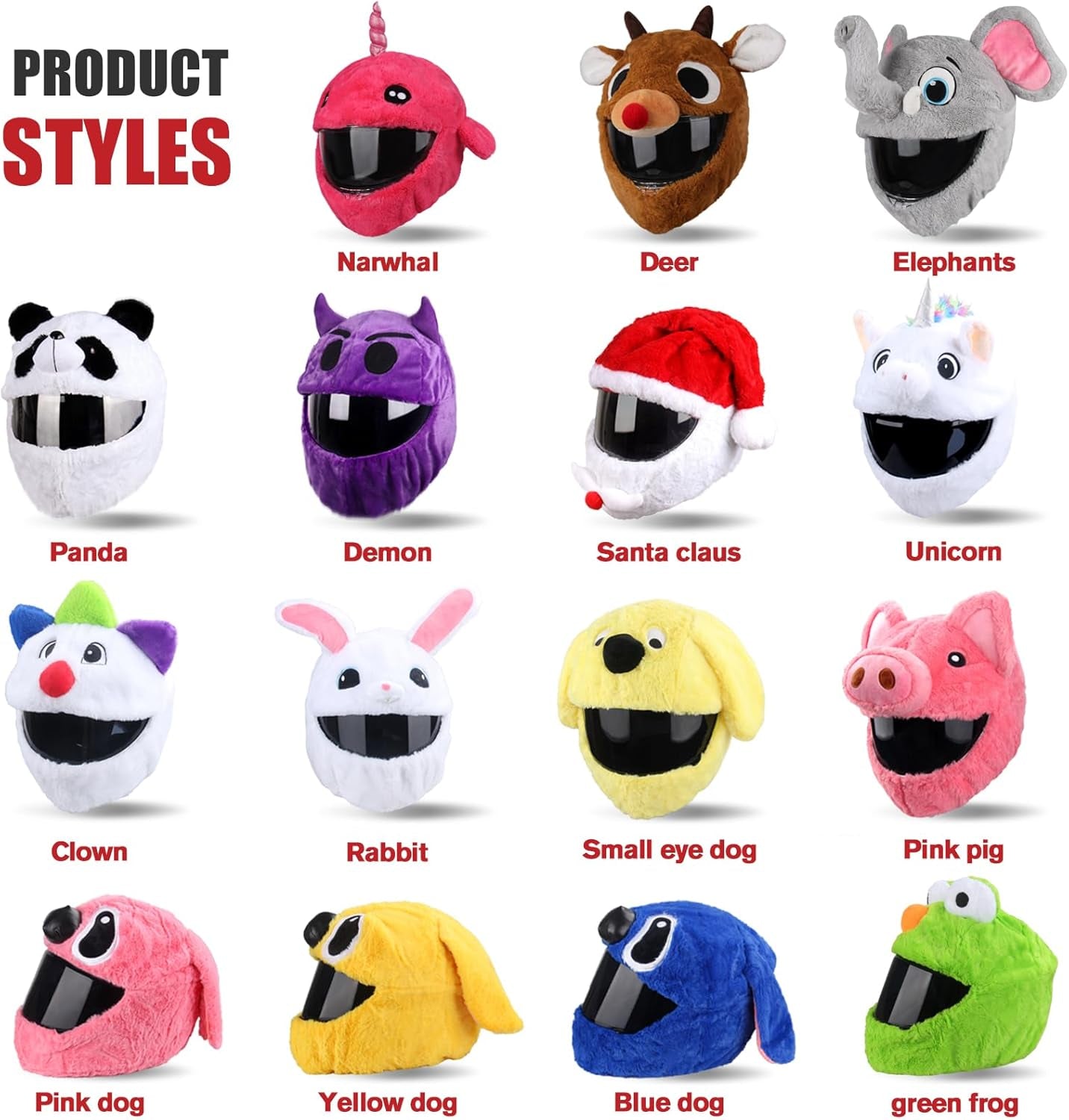 Motorcycle Helmet Covers Are Suitable for Most Full Face Helmets, Cross Section Helmets, Christmas Hats, Fun Riding Gear and Gifts (Santa Claus)