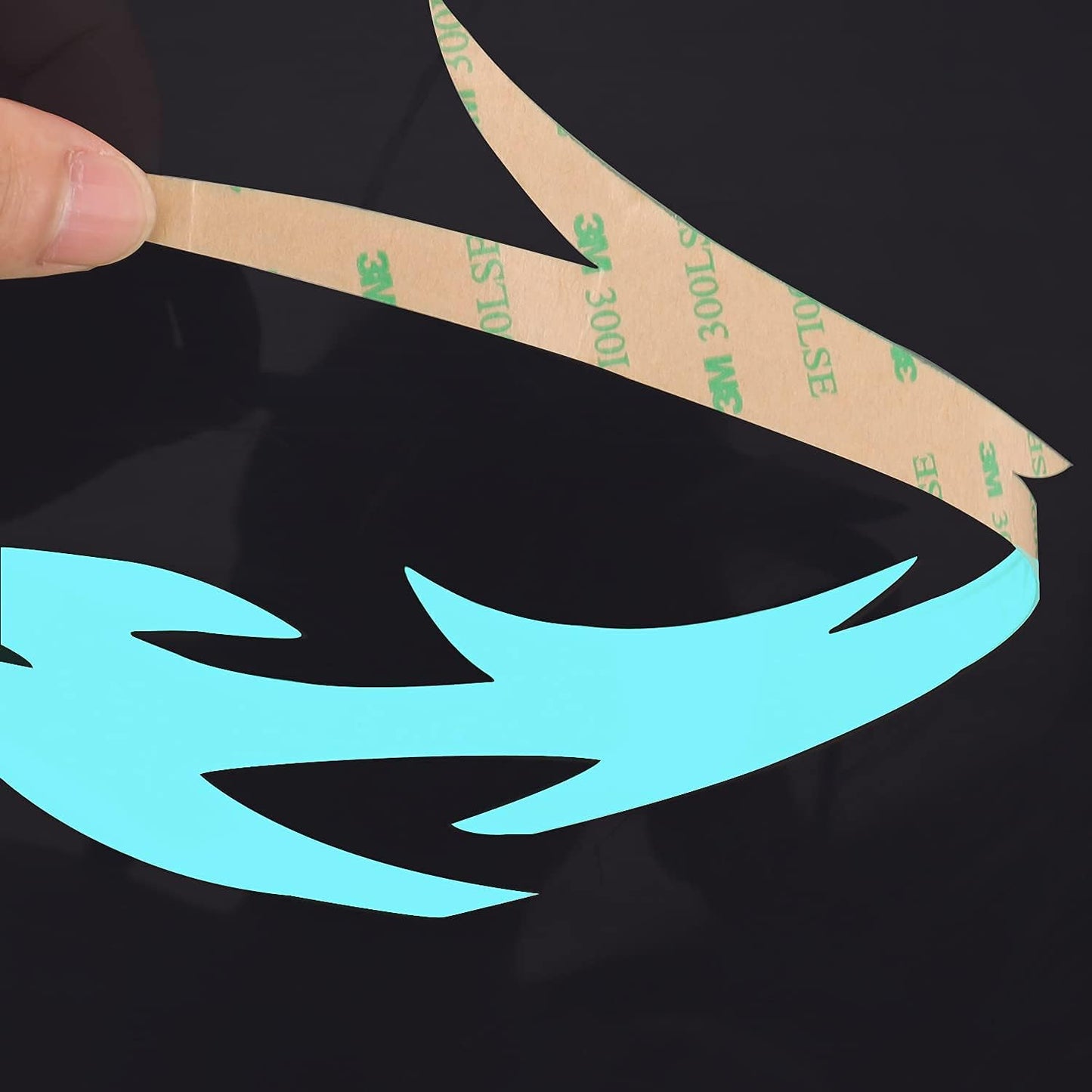 Unique Flame Shape 4PCS Rechargeable Motorcycle Helmet Light, Night Riding Signal Helmet EL Light, 3 Mode Led Helmet Light Strip Decoration Kit for Motorcycle(Rechargeable Powered，Ice Blue)