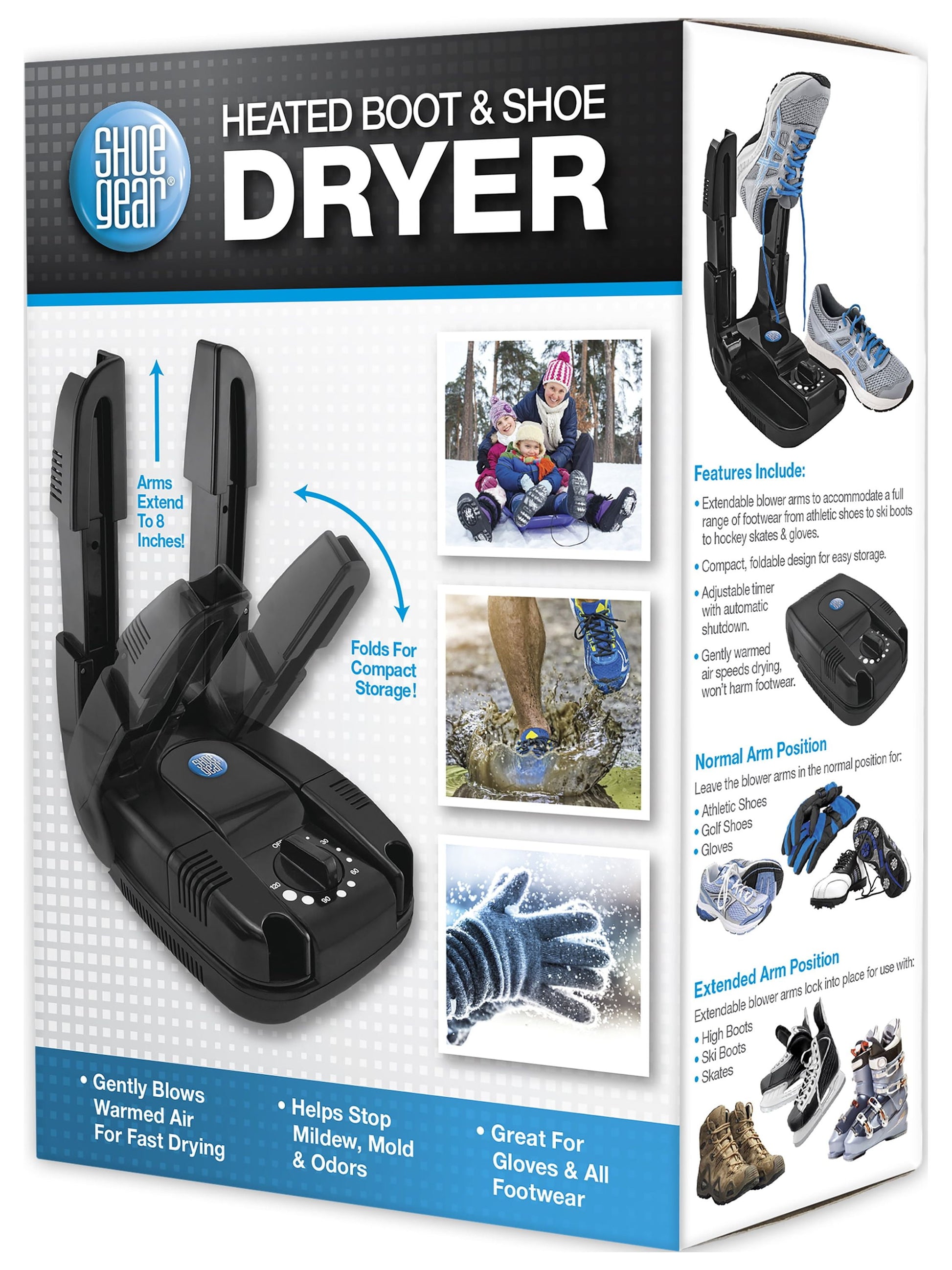 Heated Boot & Shoe Dryer, Black, Plastic