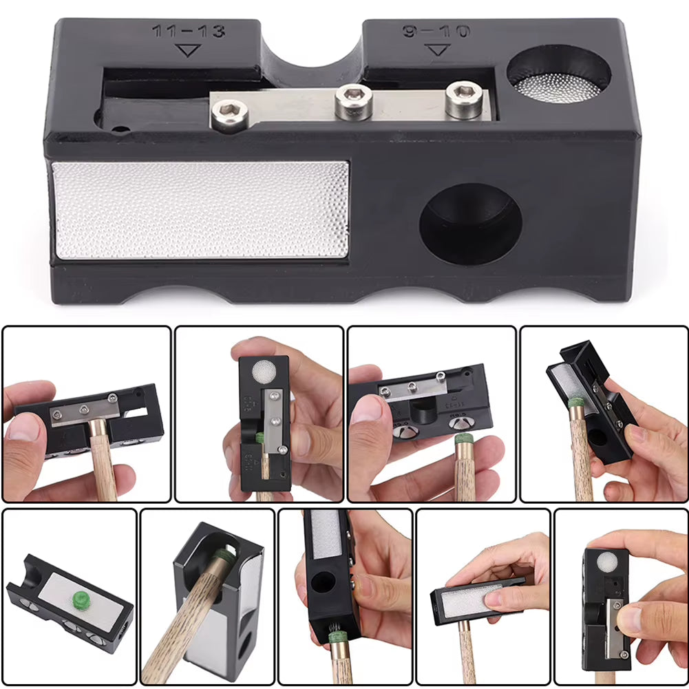 9 in 1 Billiard Cue Tip Grinding Tool Billiards Cue Tip Corrector Tool Billiards Cue Repair Tool Arc Polisher Rod Repair Tool