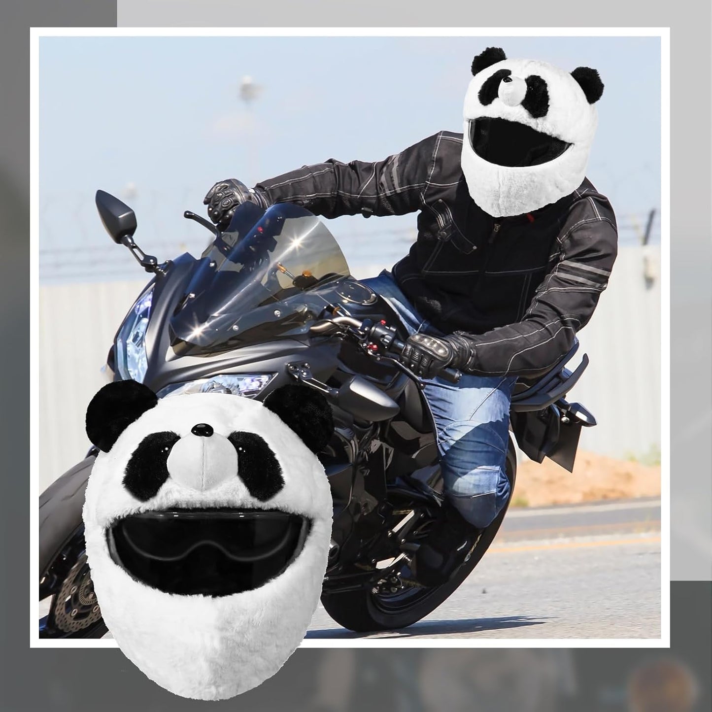 Motorcycle Helmet Cover Cute Animal Cover Funny Decoration Dust Cap for Rides Gif (Helmet Not Included)