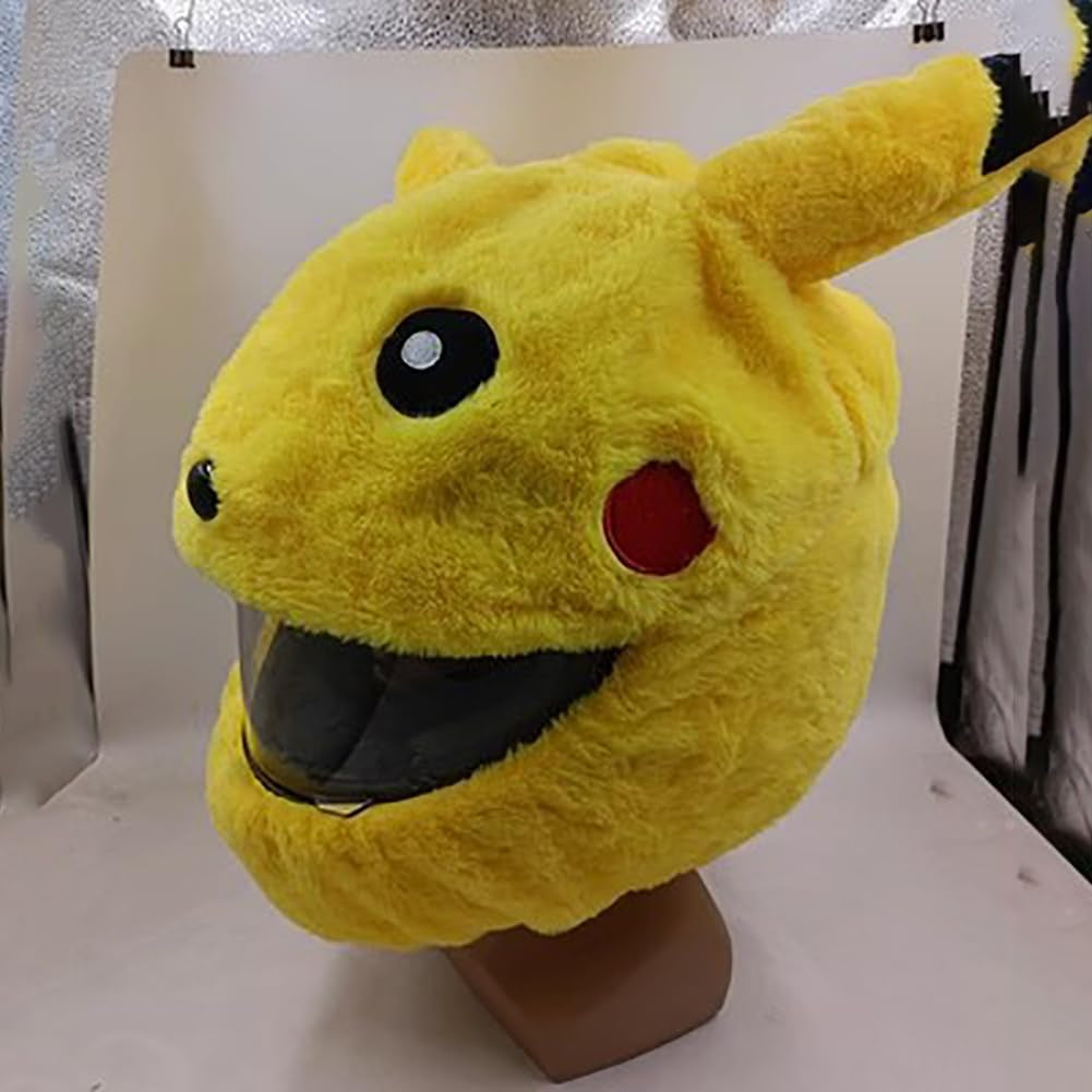 Motorcycle Helmet Cover,Funny Crazy Motorcycle Helmet Cover Dustproof Decorative Cover Cartoon Plush Full Face Helmet Protective Cover Fun Riding Gear an Accessories,6