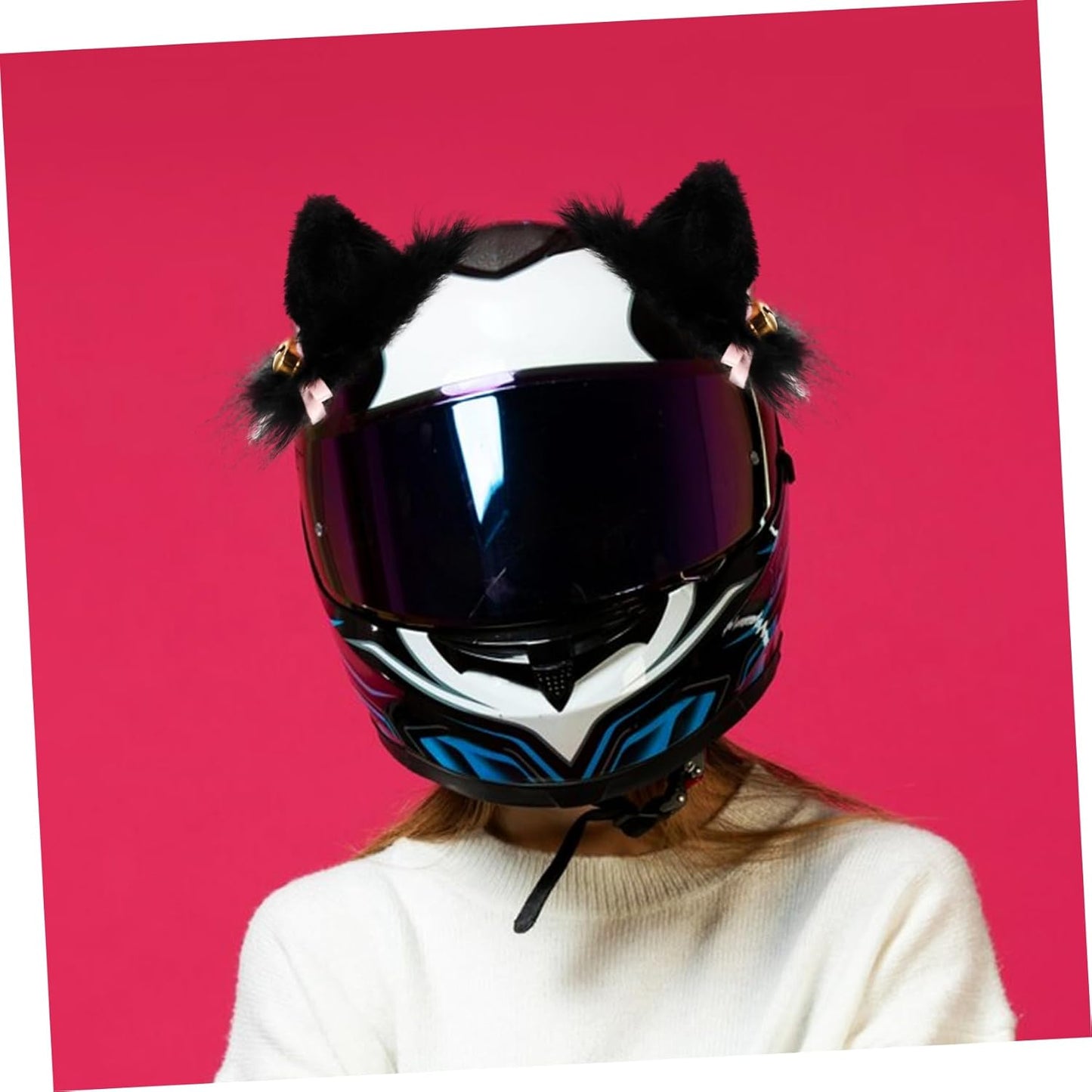 Cute Helmet Decorations Plush Ears for Motorcycle Helmets Accessories Women Motorcycle Decor