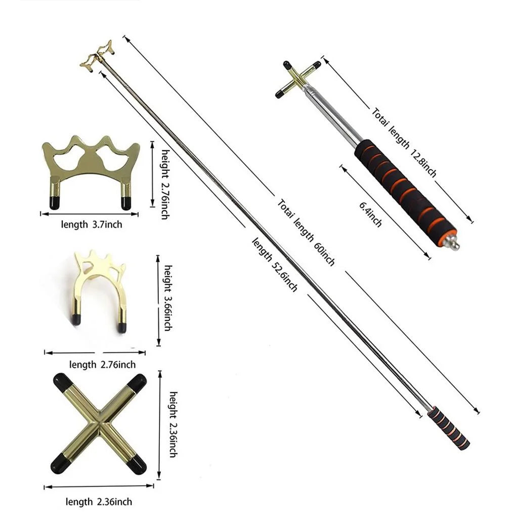 Retractable Billiards Pool Bridge Stick with Bridge Head for Competition 1 Rod 3 Heads