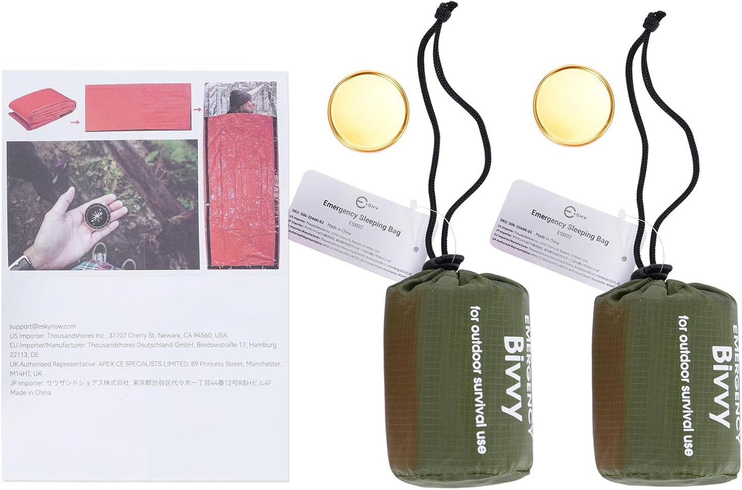 Emergency Sleeping Bag, Portable Emergency Blanket Thermal Bivy Sack, Waterproof