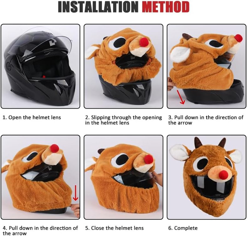 Motorcycle Helmet Covers Are Suitable for Most Full Face Helmets, Cross Section Helmets, Christmas Hats, Fun Riding Gear and Gifts (Santa Claus)