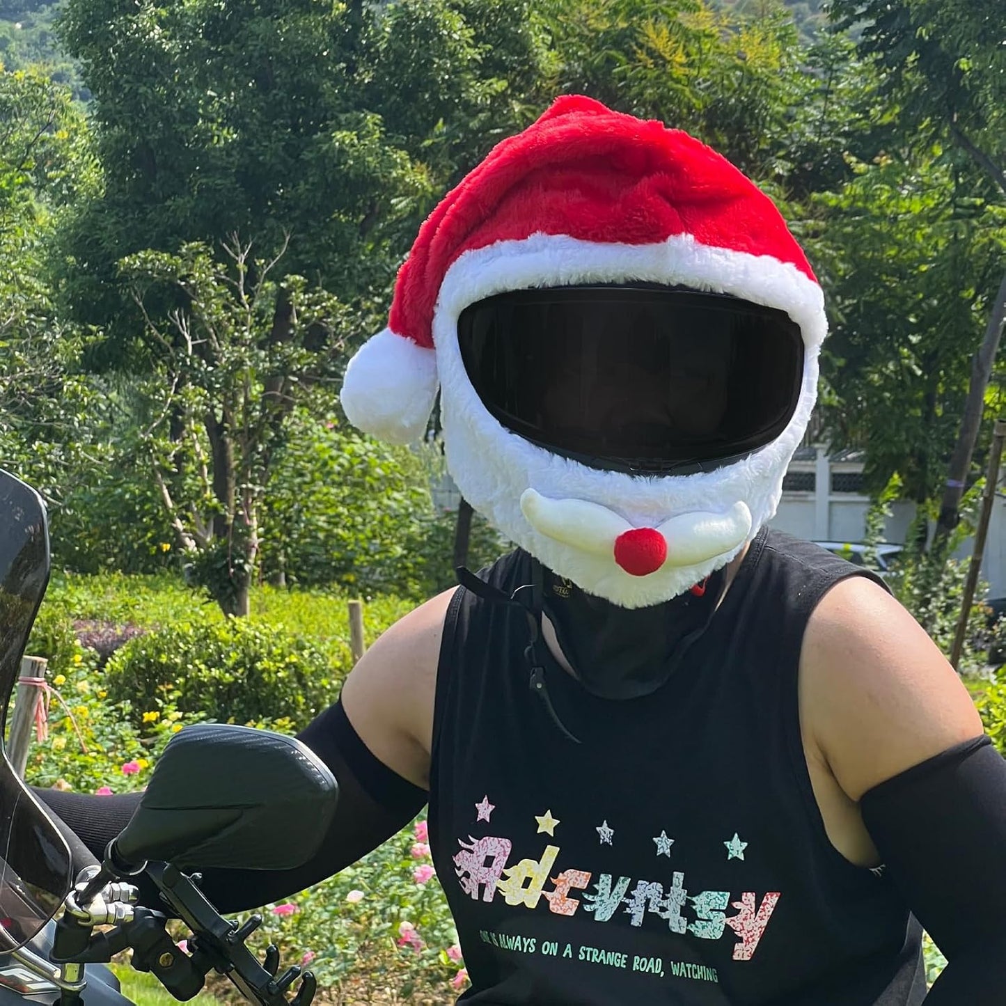 Motorcycle Helmet Covers Are Suitable for Most Full Face Helmets, Cross Section Helmets, Christmas Hats, Fun Riding Gear and Gifts (Santa Claus)