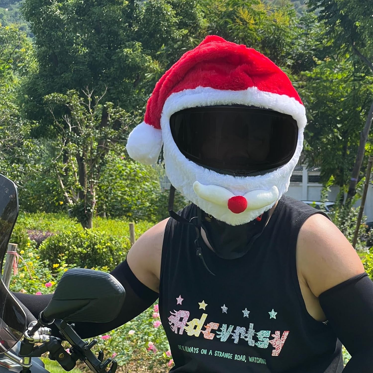 Motorcycle Helmet Covers Are Suitable for Most Full Face Helmets, Cross Section Helmets, Christmas Hats, Fun Riding Gear and Gifts (Santa Claus)