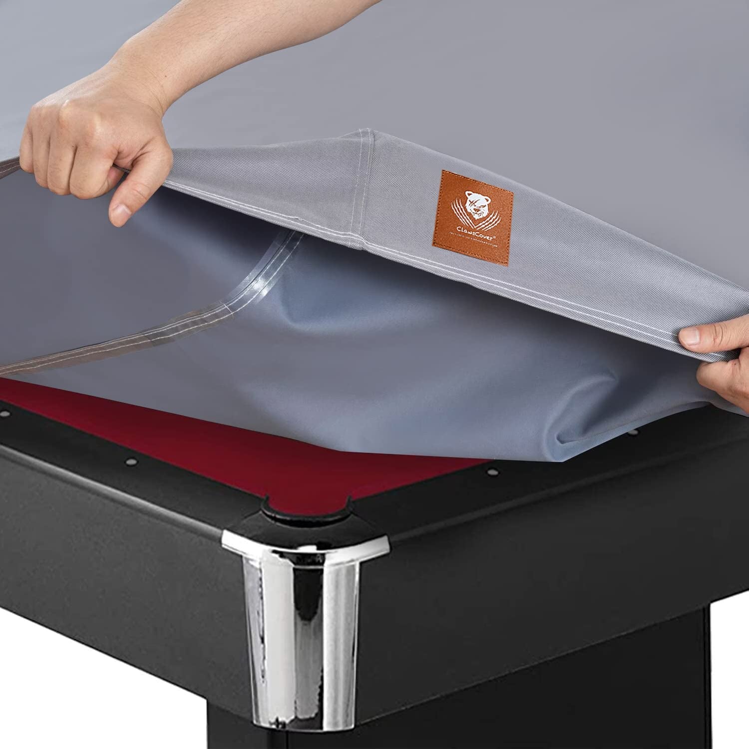 Clawscover Pool Table Cover 7/8/9 Feet,Heavy Duty Waterproof Scratch-Free 600D P