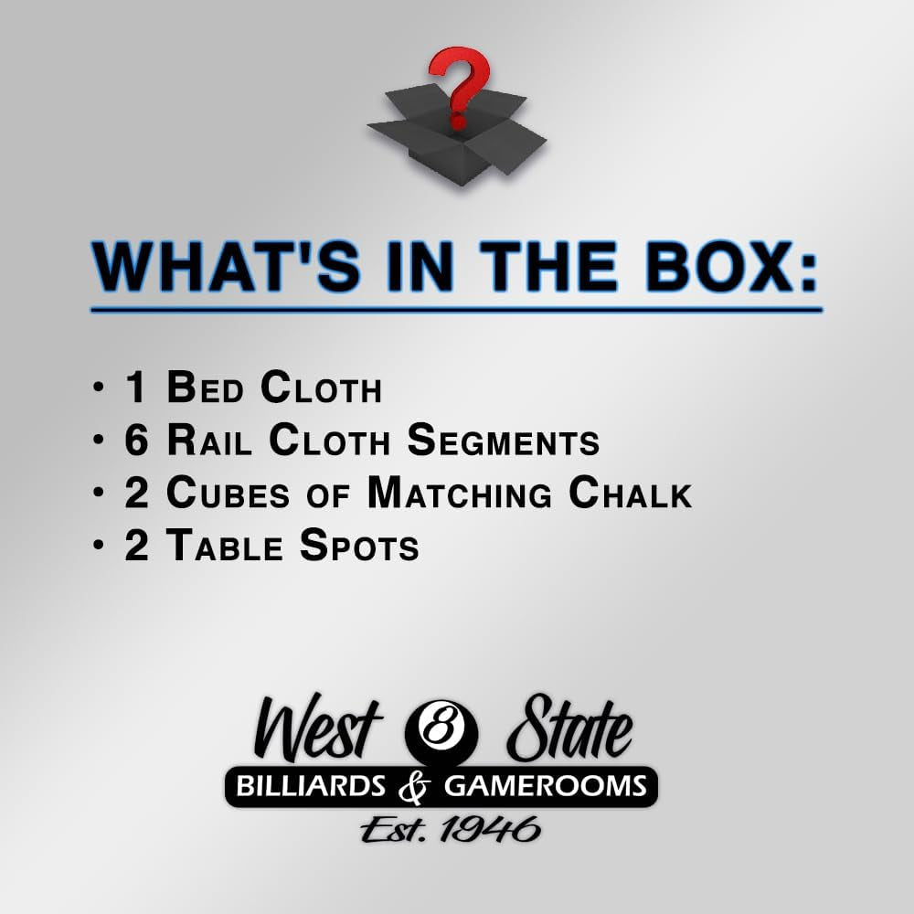 25 Oz Tournament Pro Worsted Pool Table Felt Replacement Kit for Tables - Multiple Colors