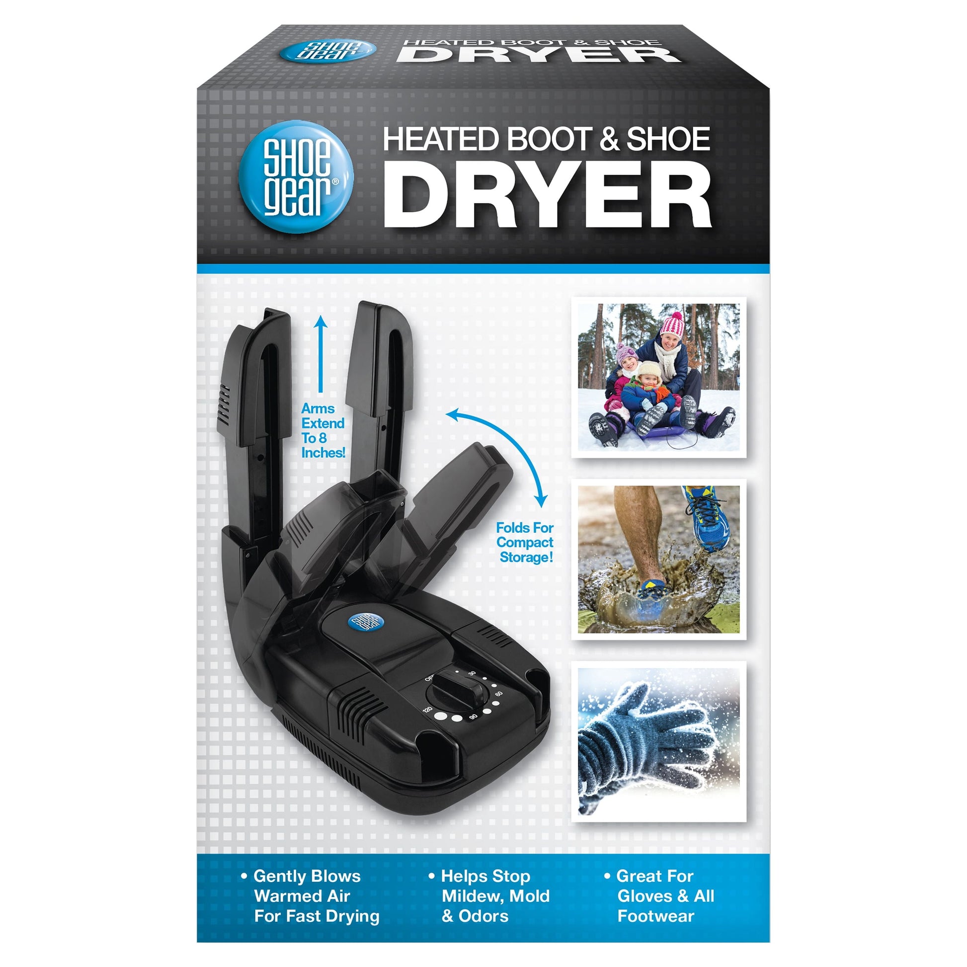 Heated Boot & Shoe Dryer, Black, Plastic