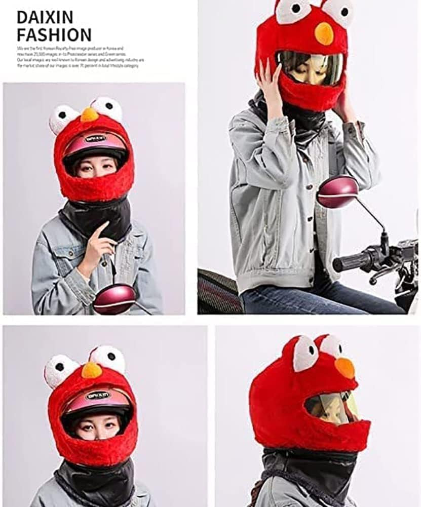 Motorcycle Helmet Cover,Funny Crazy Motorcycle Helmet Cover Dustproof Decorative Cover Cartoon Plush Full Face Helmet Protective Cover Fun Riding Gear an Accessories,6