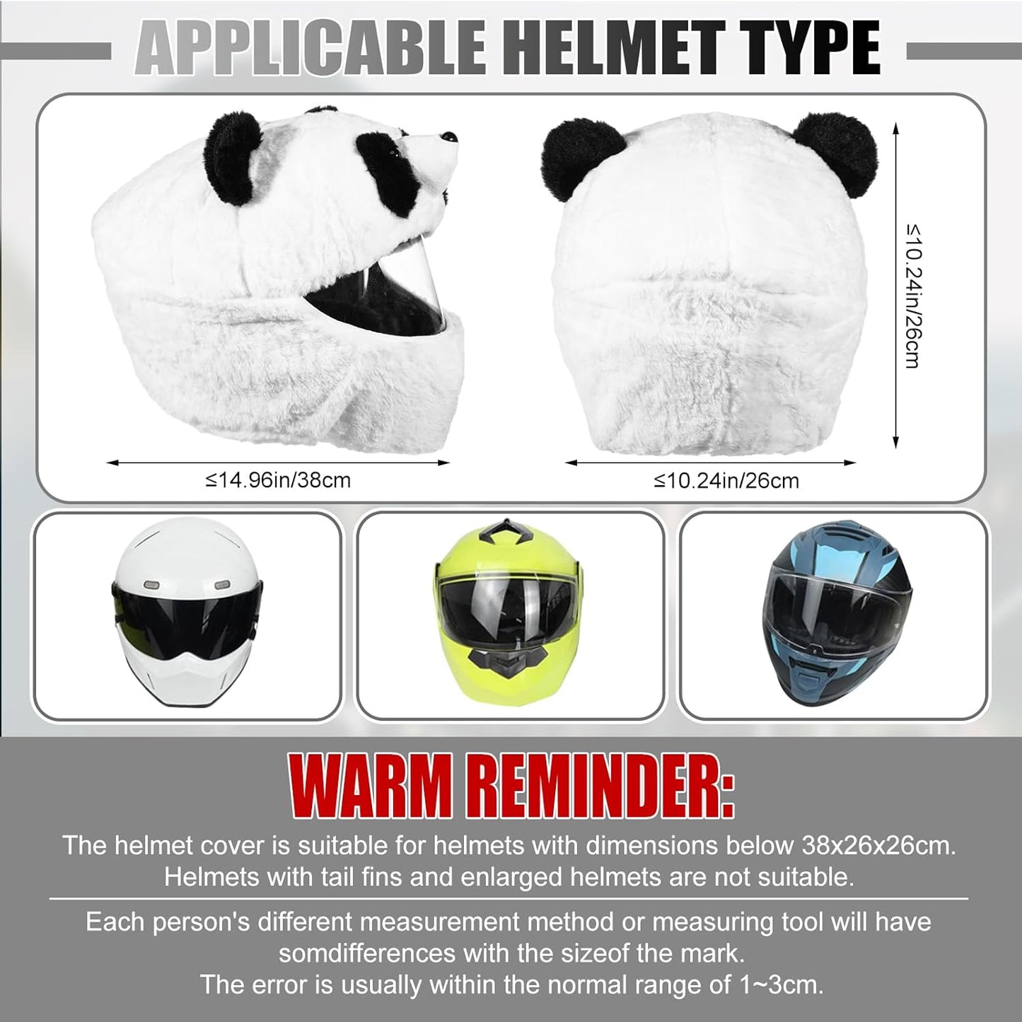 Motorcycle Helmet Cover Cute Animal Cover Funny Decoration Dust Cap for Rides Gif (Helmet Not Included)
