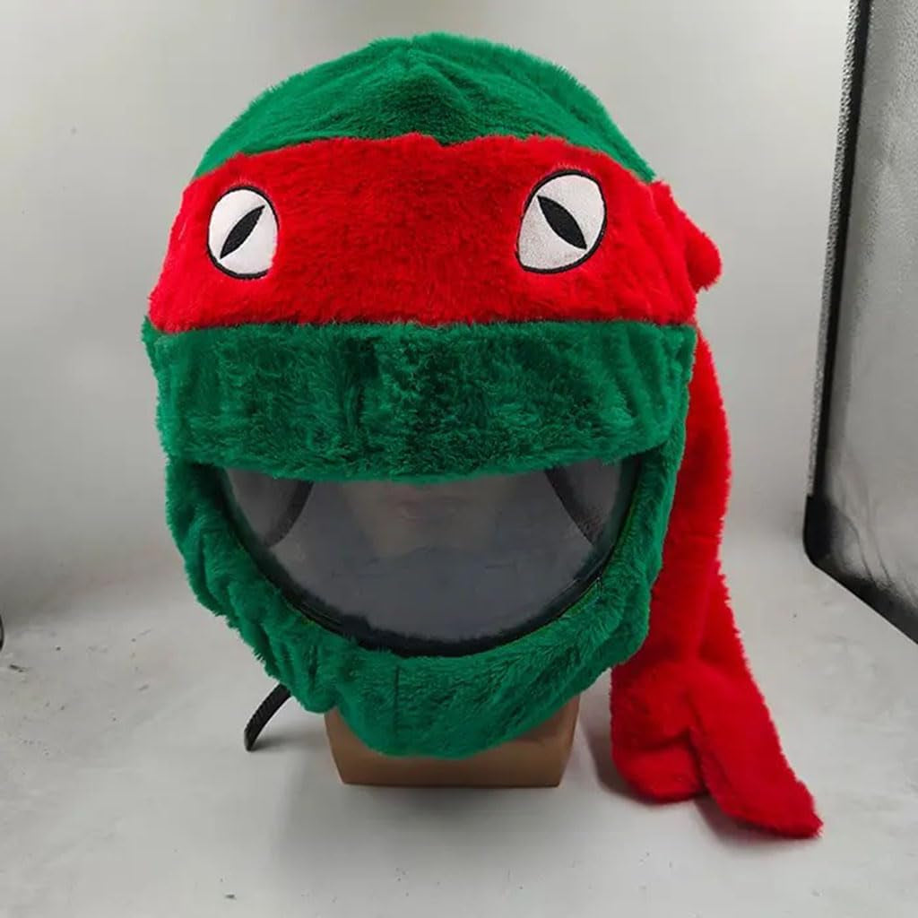 Cartoon Motorcycle Helmet Covers - Full Face Decorative Plush Helmets for Fun Riding Gear and Gifts