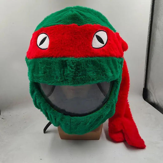 Cartoon Motorcycle Helmet Covers - Full Face Decorative Plush Helmets for Fun Riding Gear and Gifts