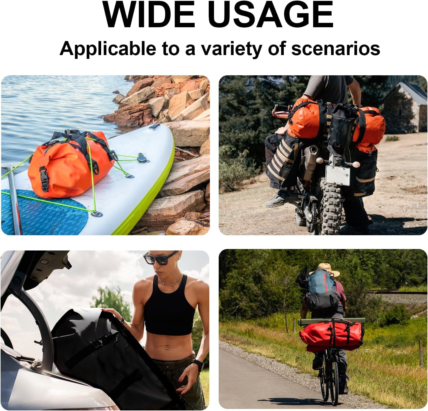 Waterproof Duffle Bag 40L 60L 80L Roll-Top Dry Bag Heavy Duty Waterproof Duffel Travel Bag for Kayaking Rafting Boating Fishing Camping