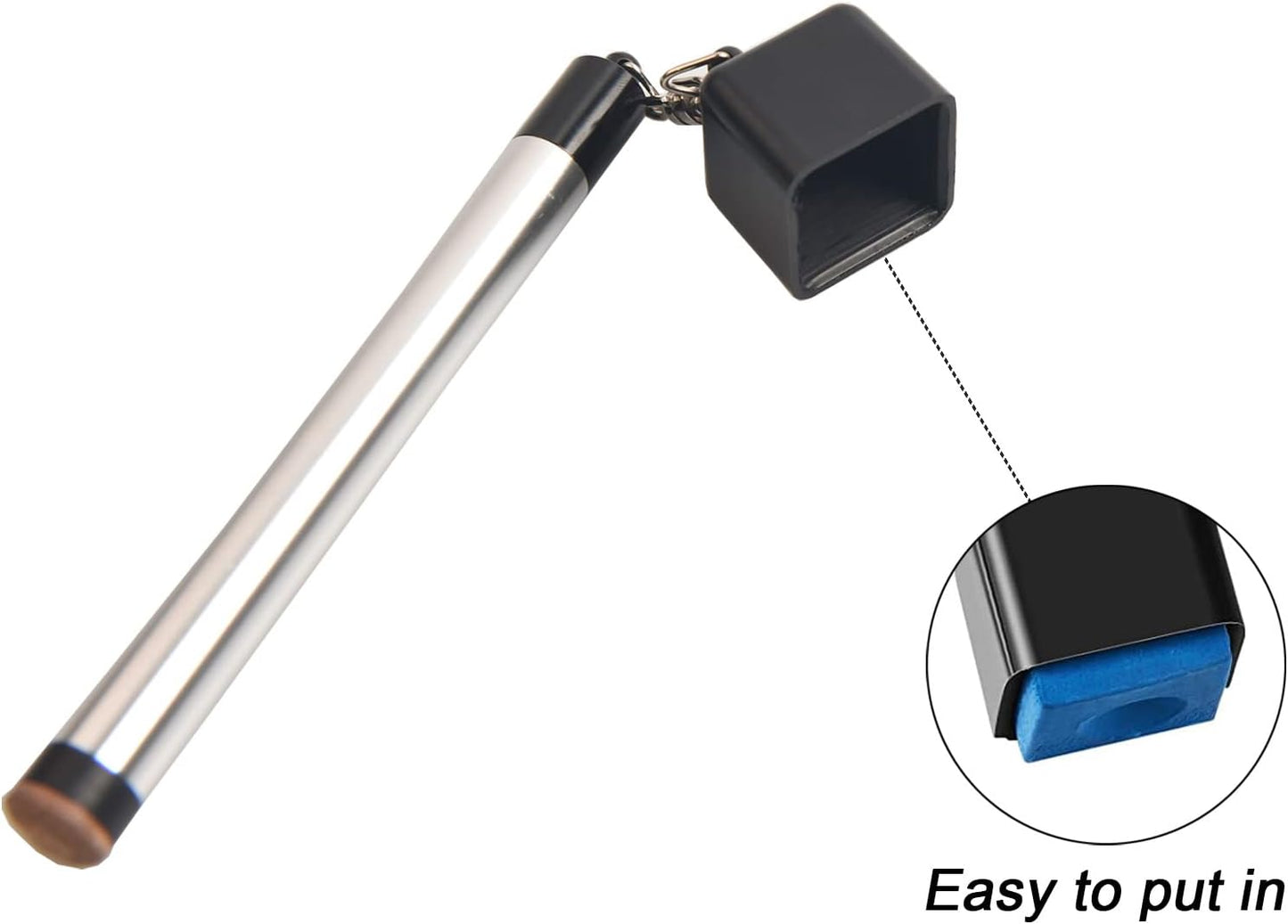 Pool Cue Chalk Holder,2 in 1 Pool Chalk Holder Pocket for Billiards Non-Slip Bil