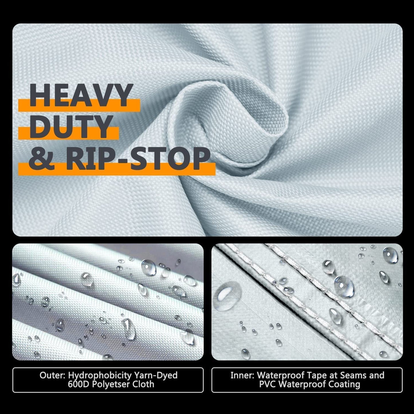 Clawscover Pool Table Cover 7/8/9 Feet,Heavy Duty Waterproof Scratch-Free 600D P